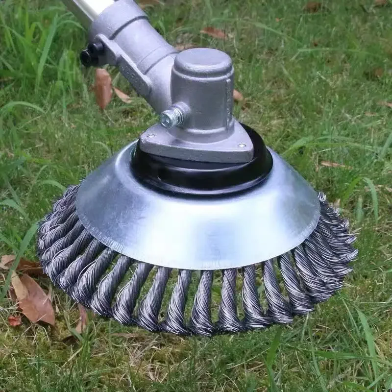 Steel Wire Grass Trimmer Head 150mm/200mm, 6Inch/8Inch Weed Removal Wheel, Brush Cutter Bowl Plate for Lawn Mower