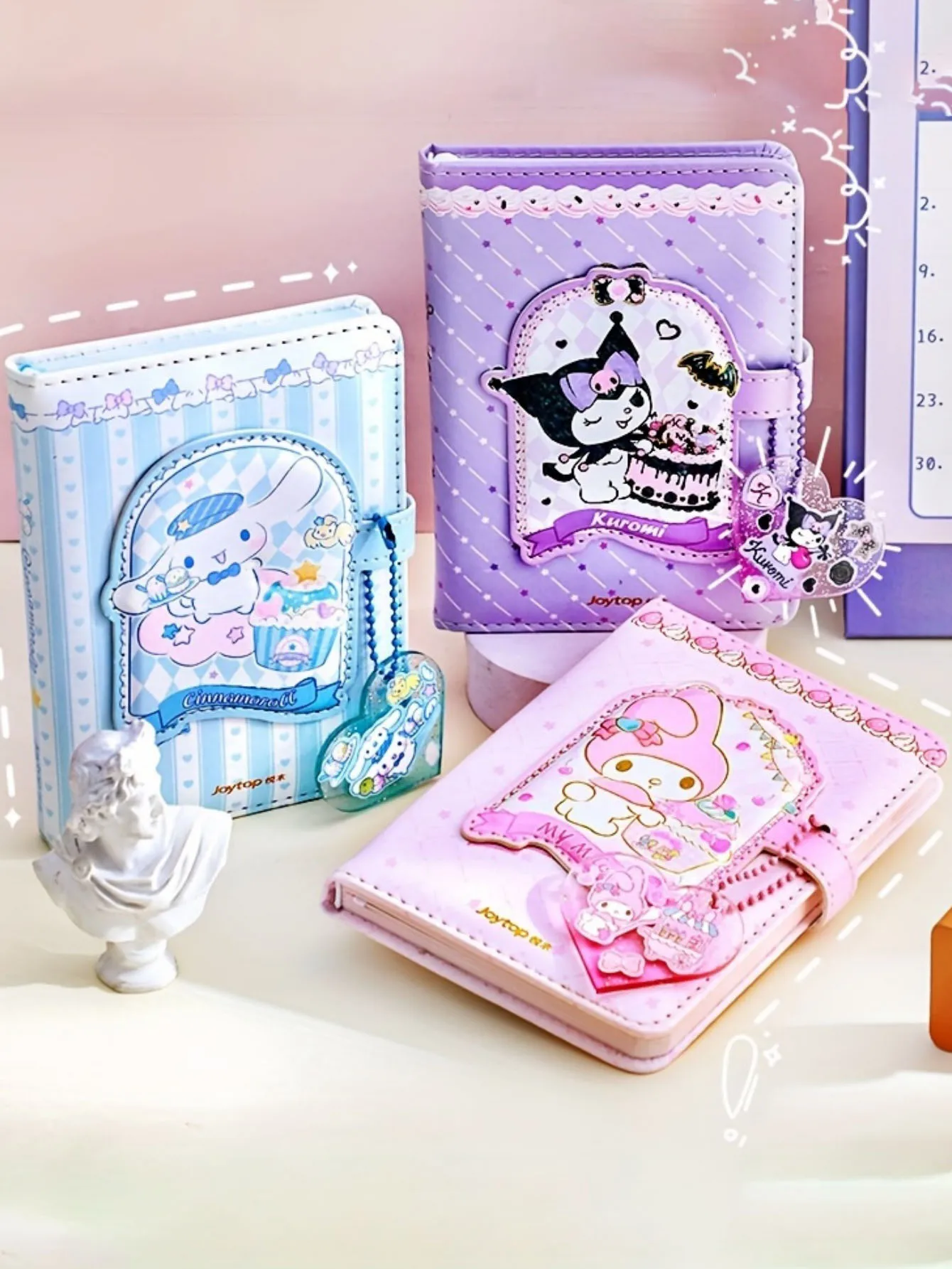 قطعة واحدة من دفتر ملاحظات A6 اللطيف مع إغلاق مغناطيسي - مجلة ورقية من Kuromi وMy Melody & Cinnamoroll للمراهقين والكبار هدية قرطاسية