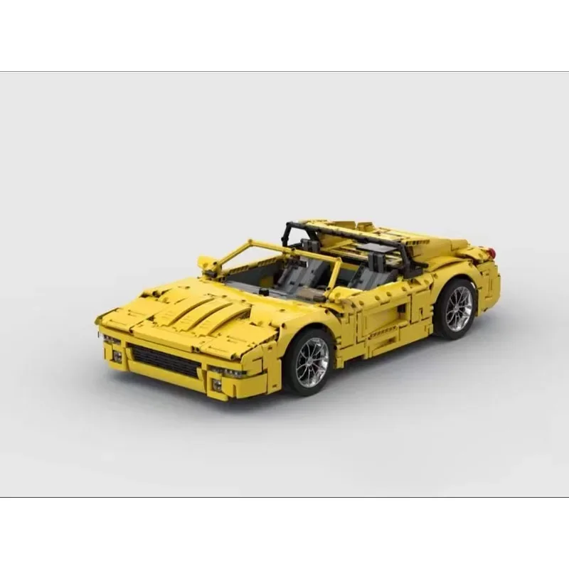 MOC-355GT Yellow Supercar Building Blocks Model for Children, Assembly Toy Gift, Famoso Designer, Aniversário, Fora de impressão, 2700 Peças, MOC-355GT