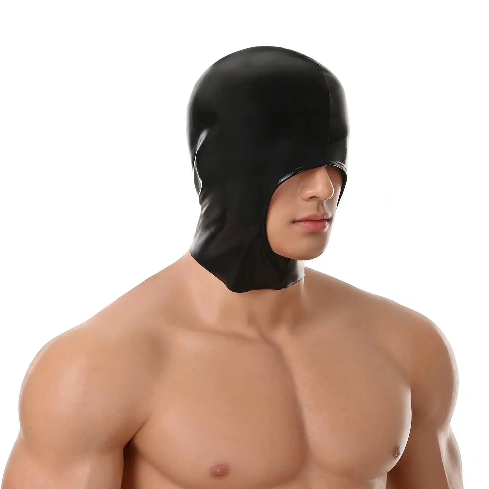 Sexy Cosplay Mask Fetish Faux Leather Full Face Hood Adult Women Men Party Games Blindfold Black BDSM Headgear Performance 2