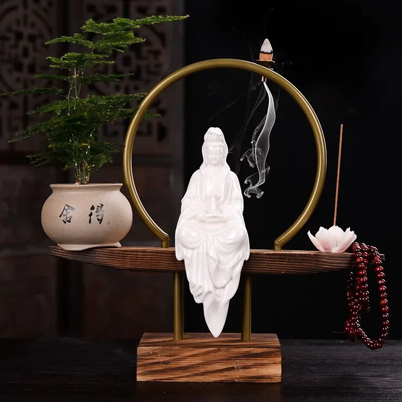 Zen Incense Holder Smoke Waterfall Holy Stick Support Incense Base Luxury Interior Antiques Base Para Incienso Ornaments Home