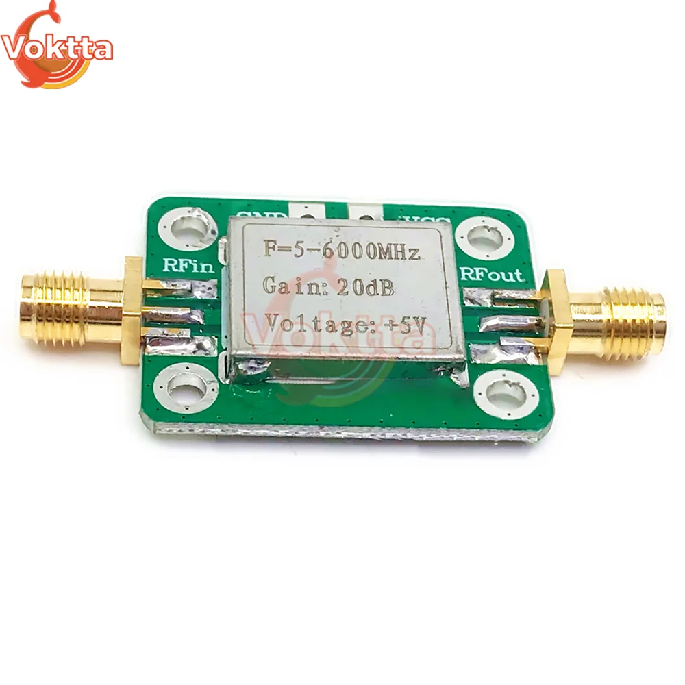 5M-6GHz RF Low Noise Broadband Signal Amplifier Power Amplifier Board Receiver Module Gain 20dB VFH UHF SHF 5-6000mhz LNA