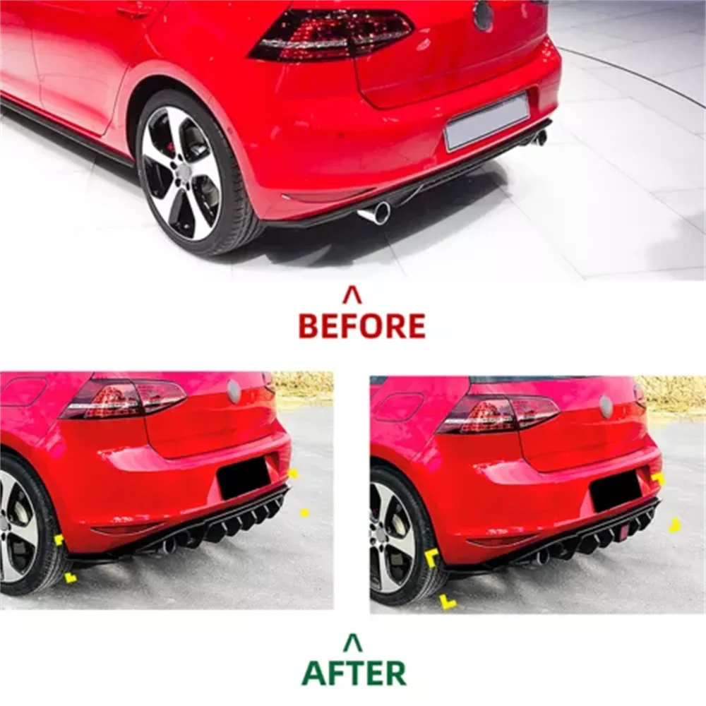 Golf 7 Diffuser Rear Bumper Lip For Volkswagen MK7 2013-2016 For VW GOLF7 MK7 Accessories Auto Exterior Parts Modification HOT