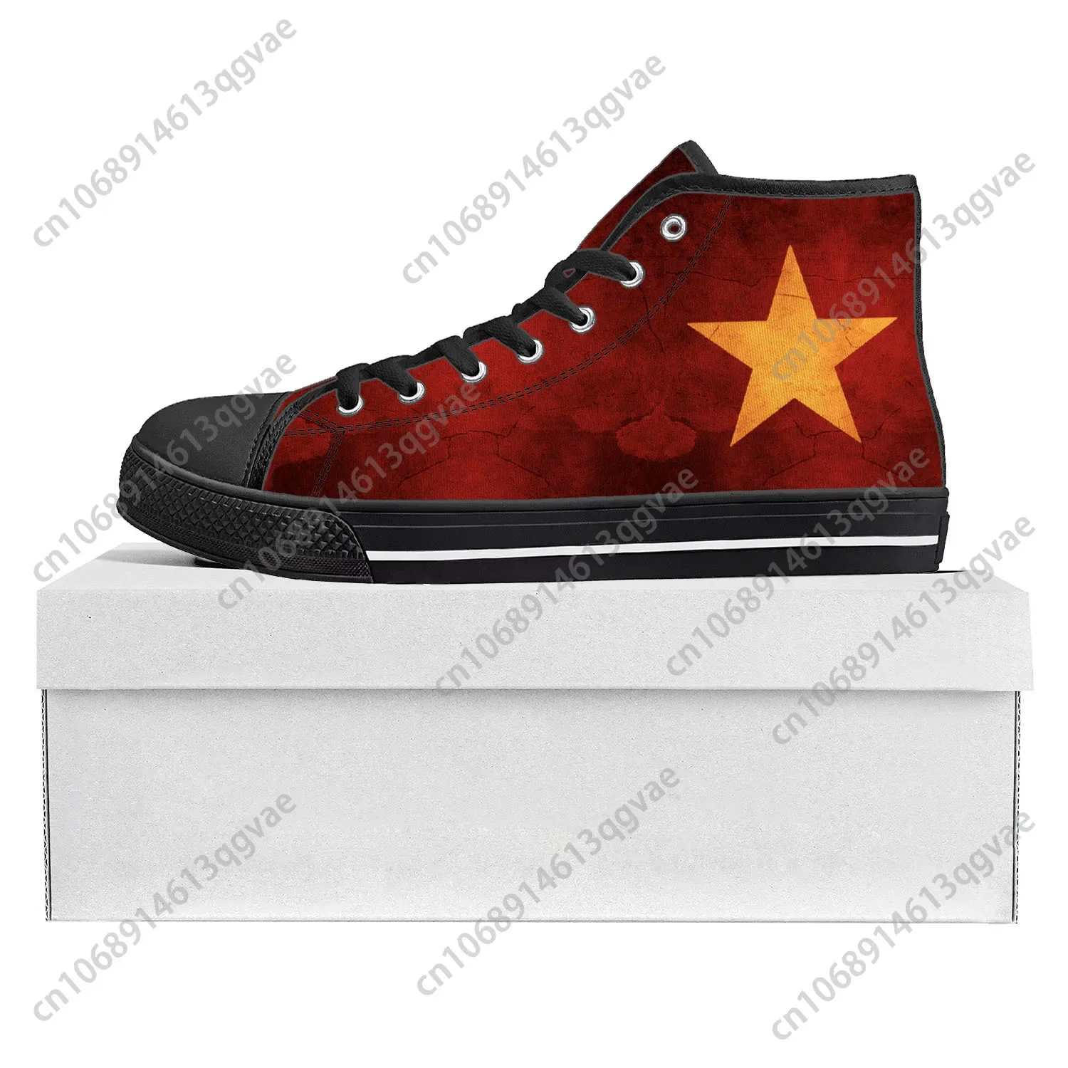 vietnamese Flag High Top High Quality Sneakers Mens Womens Teenager Canvas Sneaker vietnam Casual Couple Shoes Custom Shoe