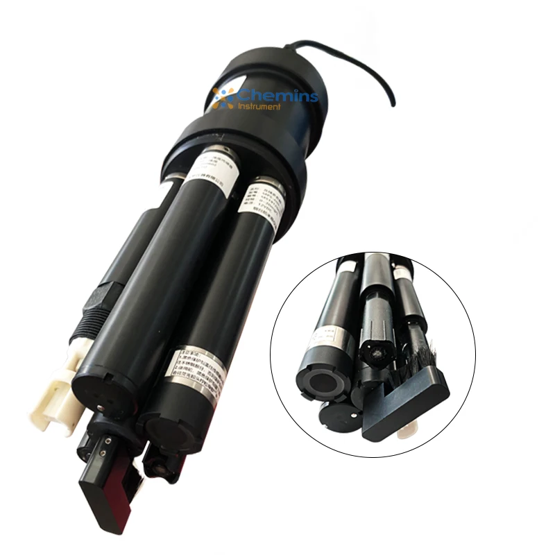 Multiparameter Water Quality Sensor  6 in 1 Integrated Probe with Auto Cleaning Brush