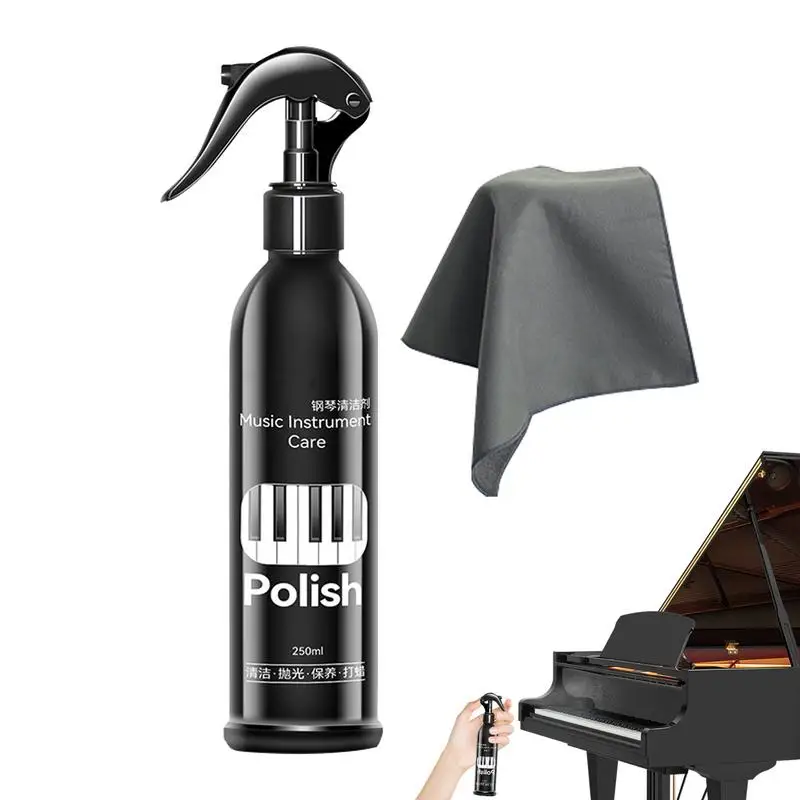 Piano Cleaner Kit Multipurpose Powerful Care Kit 250ml Piano Shine Polish & Cleaner Piano Cleaning Tools With Wiper Cloth For