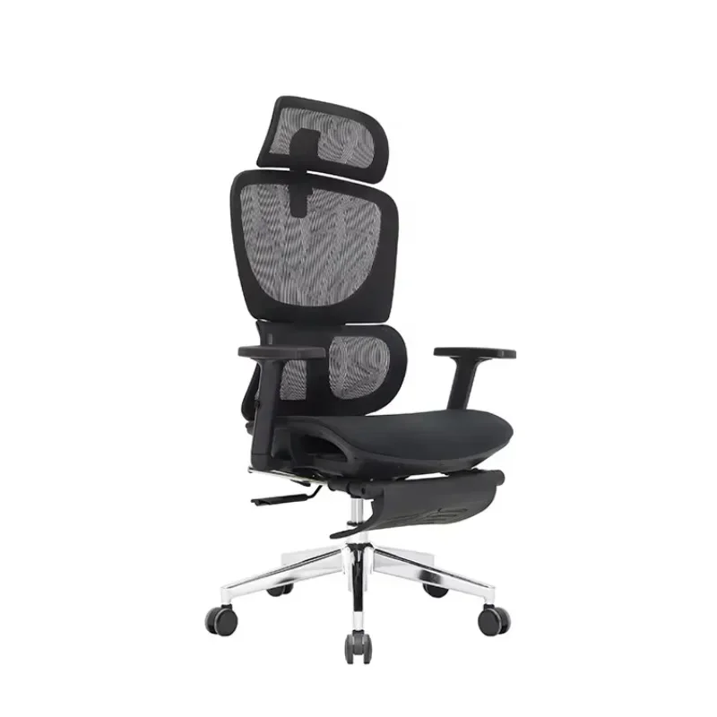Cadeira de escritório ergonómica com encosto alto, estrutura branca em rede, confortável e com design que favorece a postura, venda direta de fábrica,