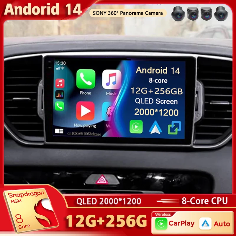 

Android 14 For Kia Sportage 4 QL 2016-2018 2K QLED Stereo Car Radio Multimedia Video Player GPS AI Voice CarPlay 4G Head Unit BT