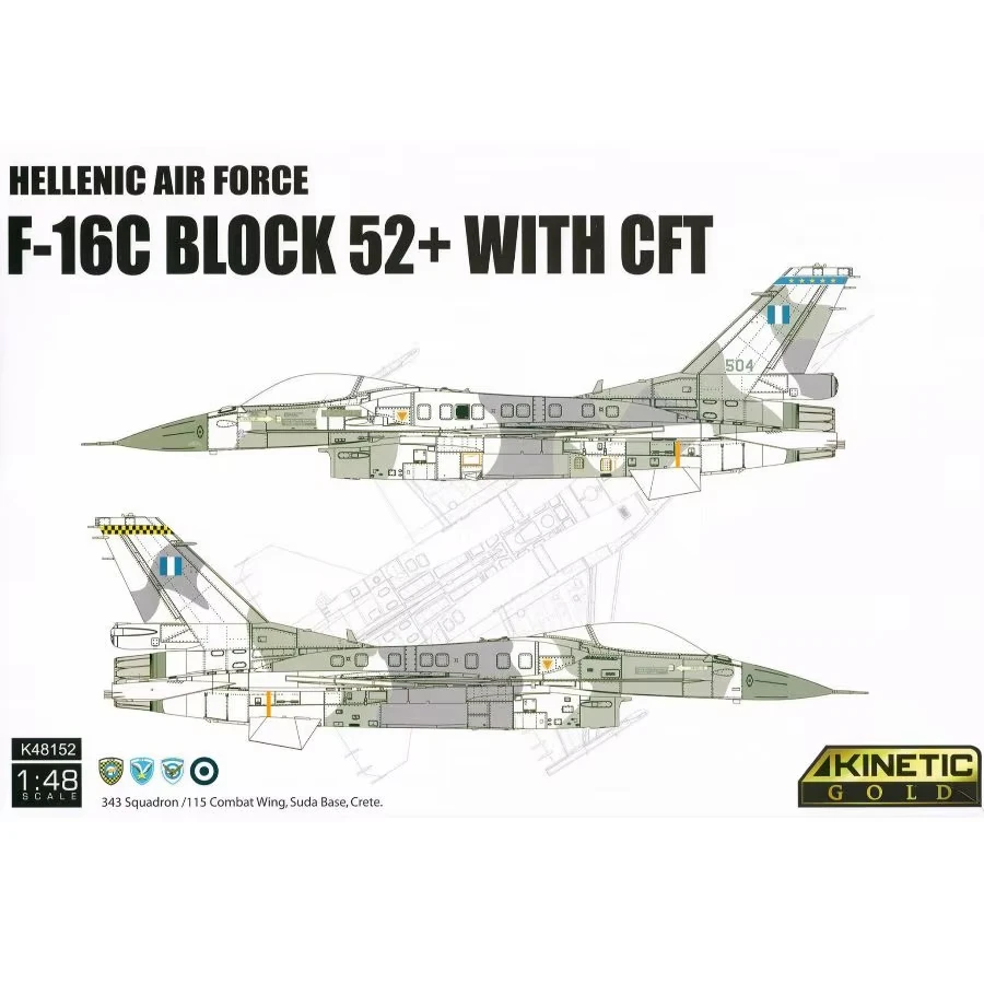 KINETIC K48152 1/48 CON CFT Edición limitada + Hellenic Air Force F-16C Block 52 Figehter Model Kit