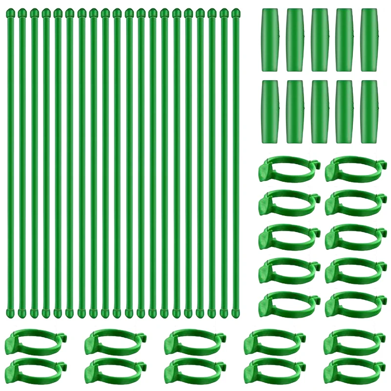 50PCS Fiberglass Plant Support Bracket Kit for Garden 30cm 40cm with Clutch and Interface for Easy Plant Fixing
