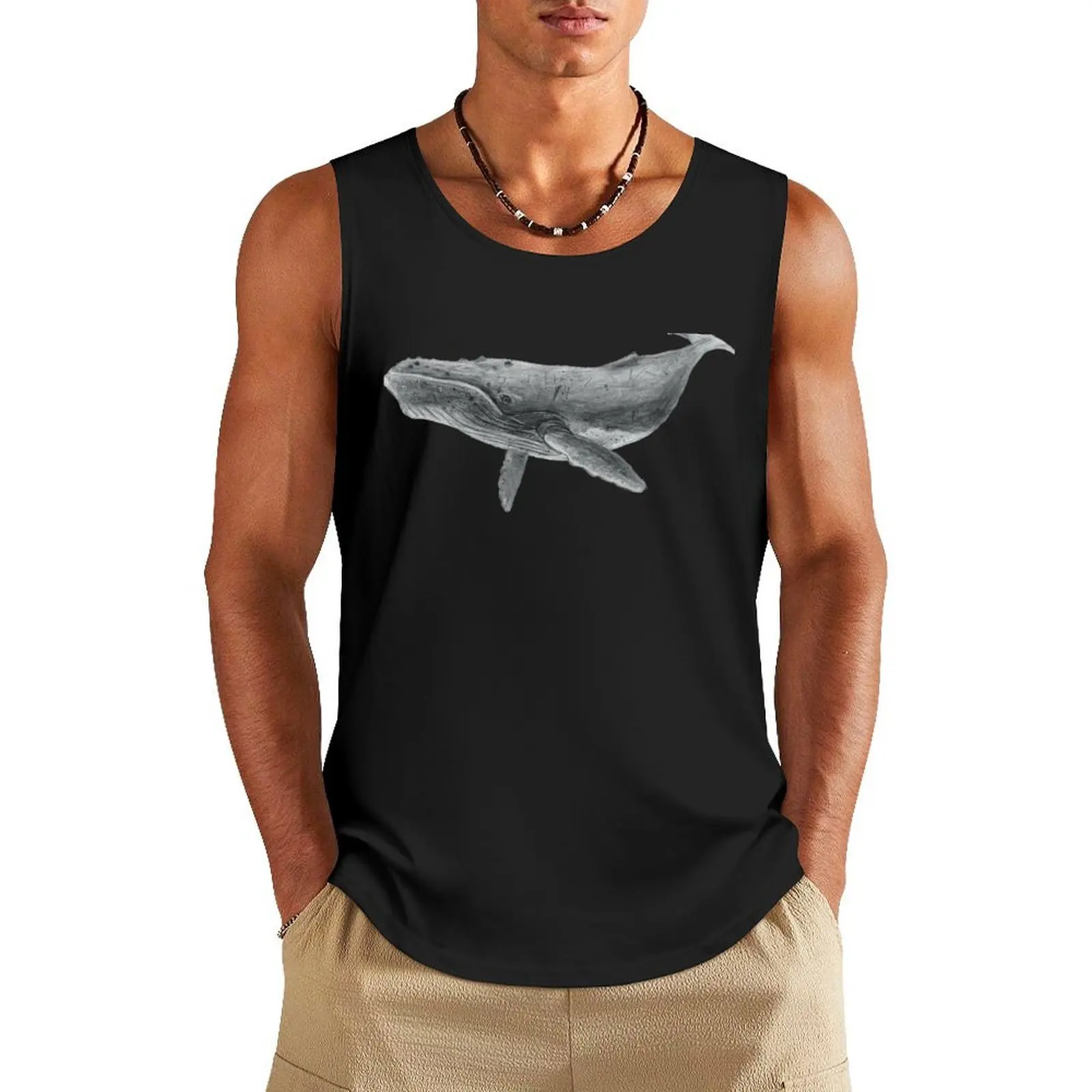 

Zack’s humpback whale Tank Top male top fashion 2025 man gym top Male clothes
