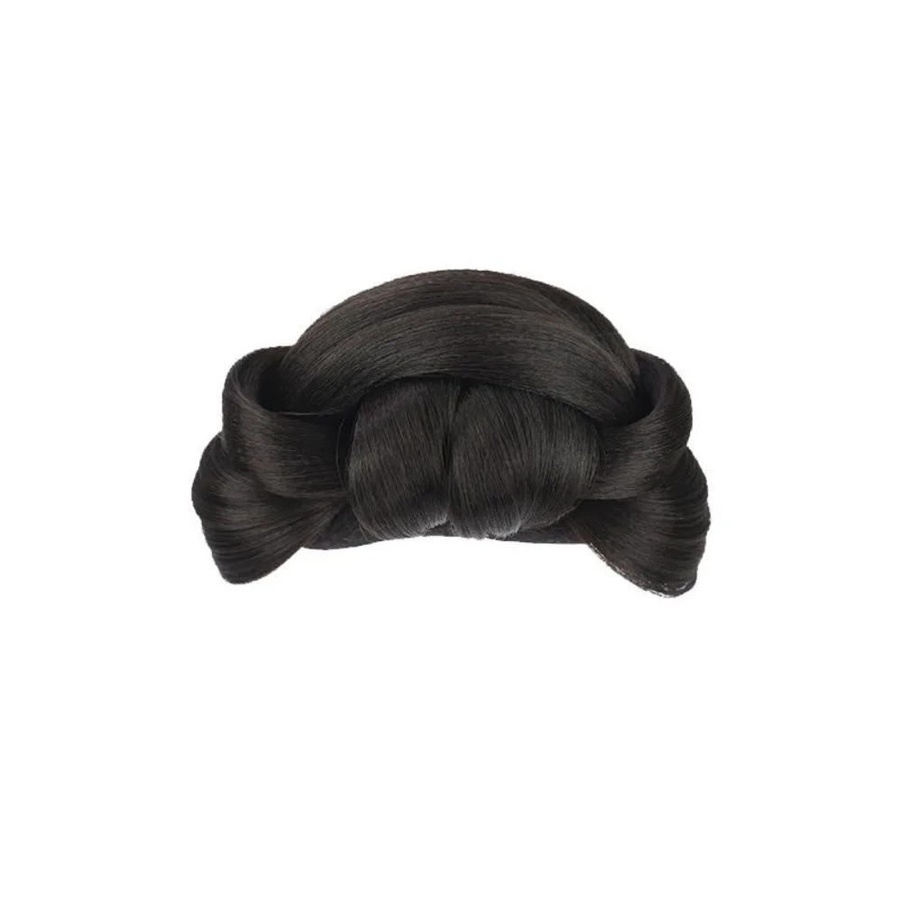 Traditionele Chinese Hanfu-pruik - Volledig haar Zijde Luie knot Opgestoken voor vrouwen Oud kostuum Haarstukje Chinese oude haaraccessoire