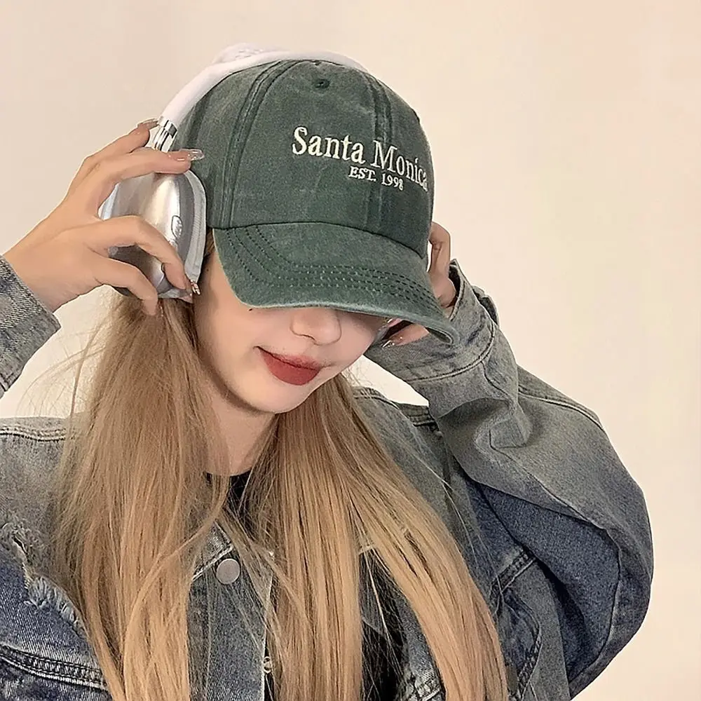 Casual Letter Embroidered Baseball Cap Face Smaller Sun Protection Peaked Hat Sun Hat Couples