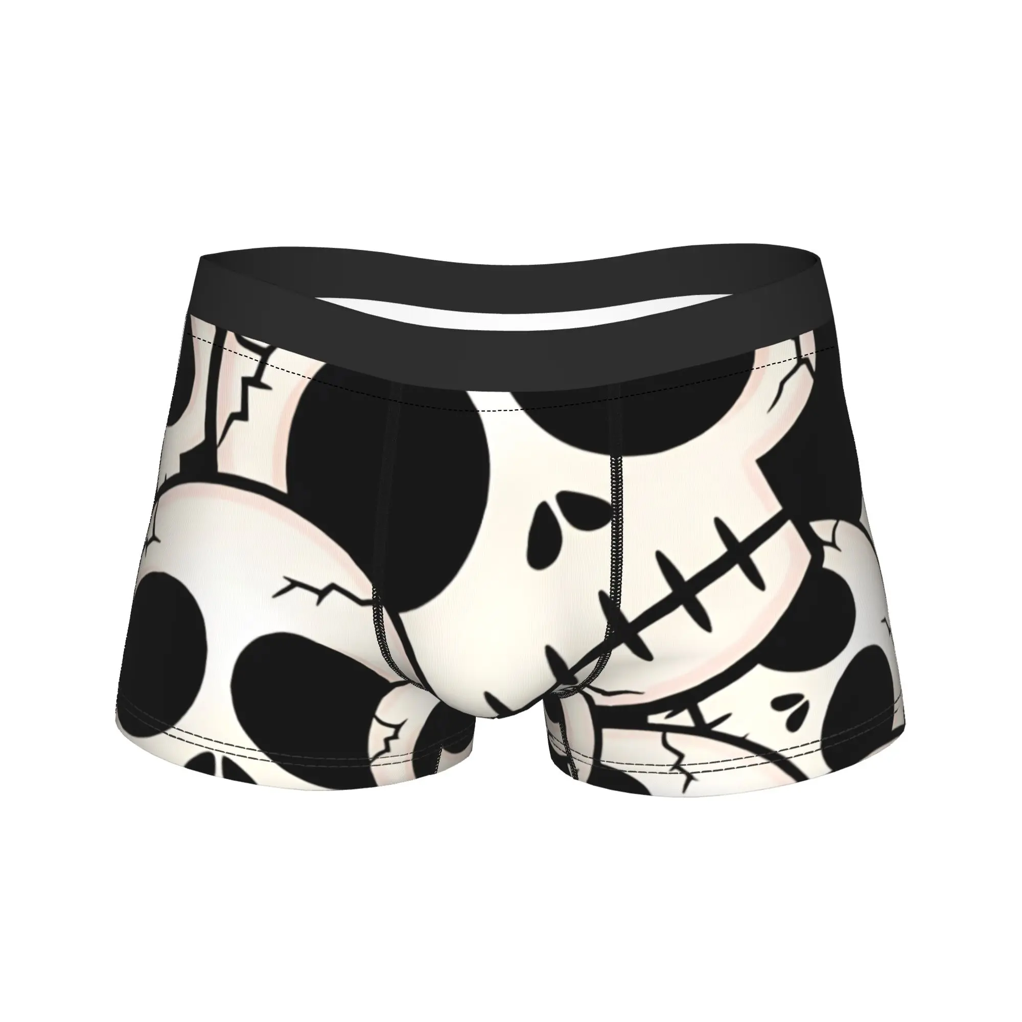 Big Q Version Cracked Cartoon Skulls Seamless Pattern Shorts Briefs  Underwear Trenky Males Funny Boxershorts Printed Underpants