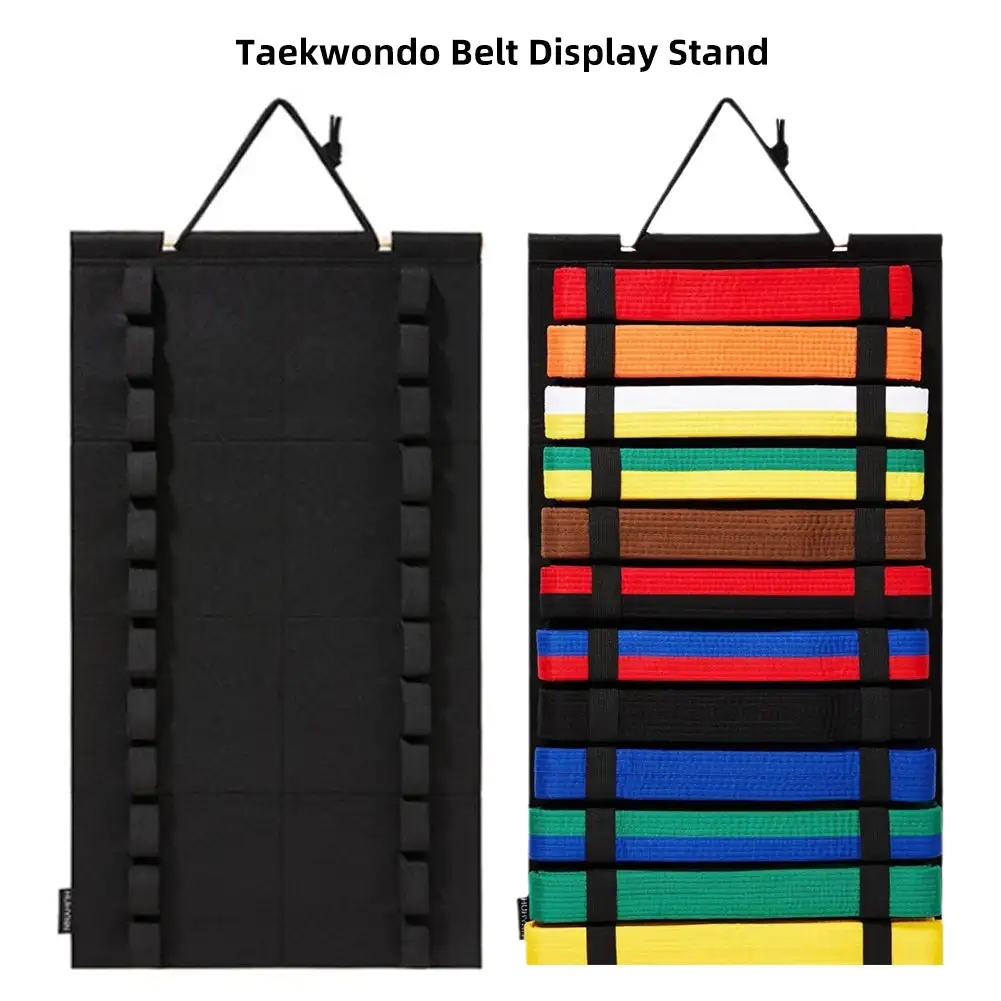 

Wall Mounted Taekwondo Belt Display Rack 12 Belts Karate Belt Display Rack Hang Karate Belt Display Martial Arts Belts Organizer