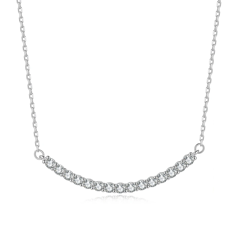 

D Color all Moissanite Smiling Face Pendant S925 Sterling Silver Necklace For Women Birthday Anniversary Party Jewelry Gift