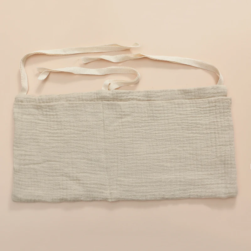 Baby Krippe Lagerung Tasche Baumwolle Musselin Kinderwagen Hängen Multifunktions Kleinkind Windel Kindergarten Bett Lagerung Organizer – Detail 4