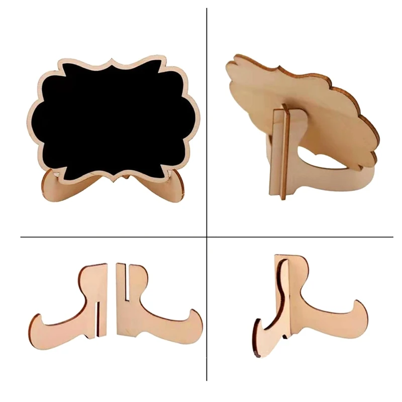 40PCS Wood Mini Chalkboard With Support Easels 4 Different Styles Small Blackboard For Wedding Label Parties Event Decor