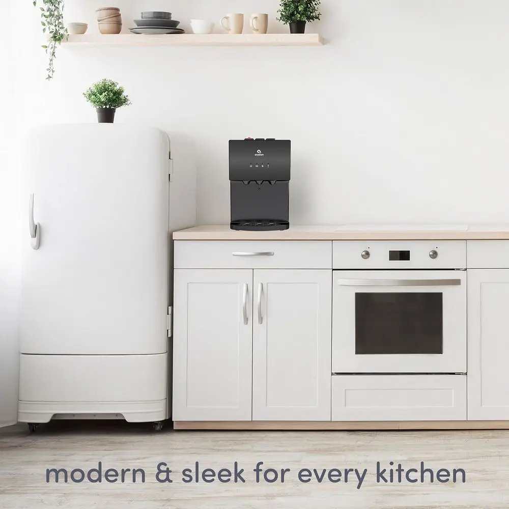 A12BLK Countertop Bottleless Water Dispenser with Hot Cold and Cool Water Dual Filtration Self Cleaning and Built-in Nightlight view 2