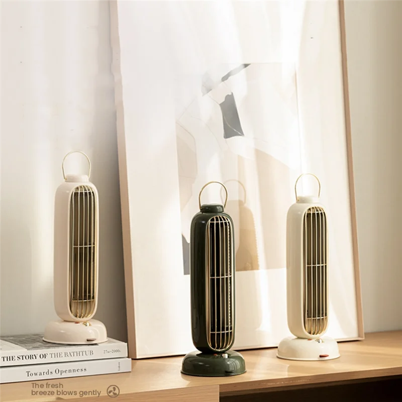 HIWS USB برج مروحة 3600MAh بطارية قابلة للشحن الروائح بلا أوراق برج مروحة المحمولة سطح المكتب مبرد الهواء للدراسة المنزلية-C