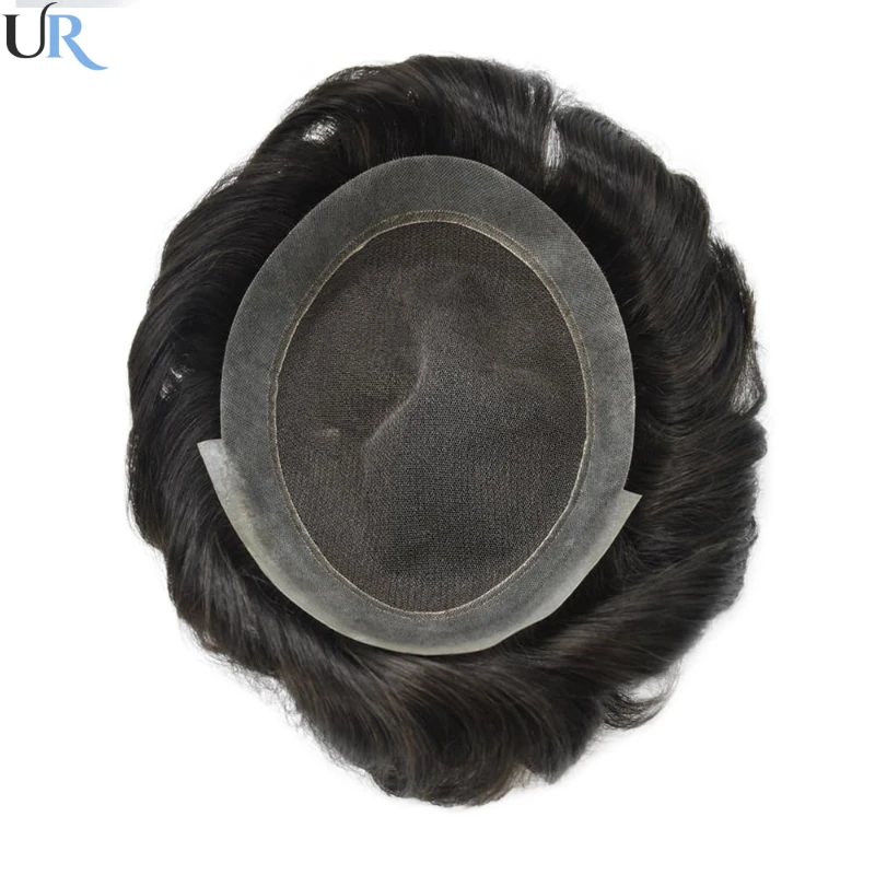 Male Hair Prosthesis Toupee Men Swiss Hd Lace With 0.06mm PU Base Wig For Men Natural Hairline Replacement System Unit For Men