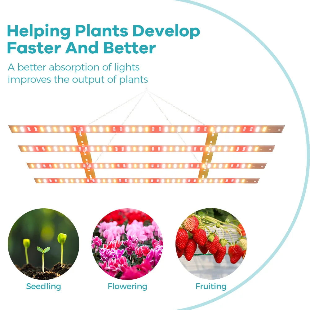 ضوء كامل الطيف لنمو النباتات ، ضوء ضوء لوح كمومي ، خيمة دفيئة ، مصباح زراعة فواكه بالزراعة المائية ، مصباح زراعة فواكه ، من من من نوع LEDs ،-7.5 V