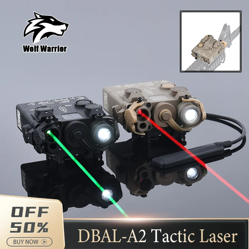 

Tactic DBAL-A2 Laser RED/GREEN/BLUE Laser + White Light Fit 20mm Picatinny Rail Peq Airsoft Hunting Weapon Red Dot Rays MAWL