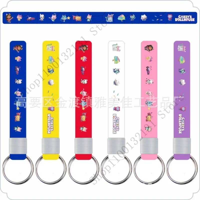 Gabby Dollhouse Movie Anime Silicone Bracelets Tinplate Brooch Badges Keyrings Cartoon Cute Bangles Brooches Keychains Kids Gift