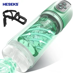 HESEKS 7 Rotating Sucking Water SPA Automatic Male Masturbators Real Pussy Adult Masturbation Sex Toys for Men Blowjob Machine