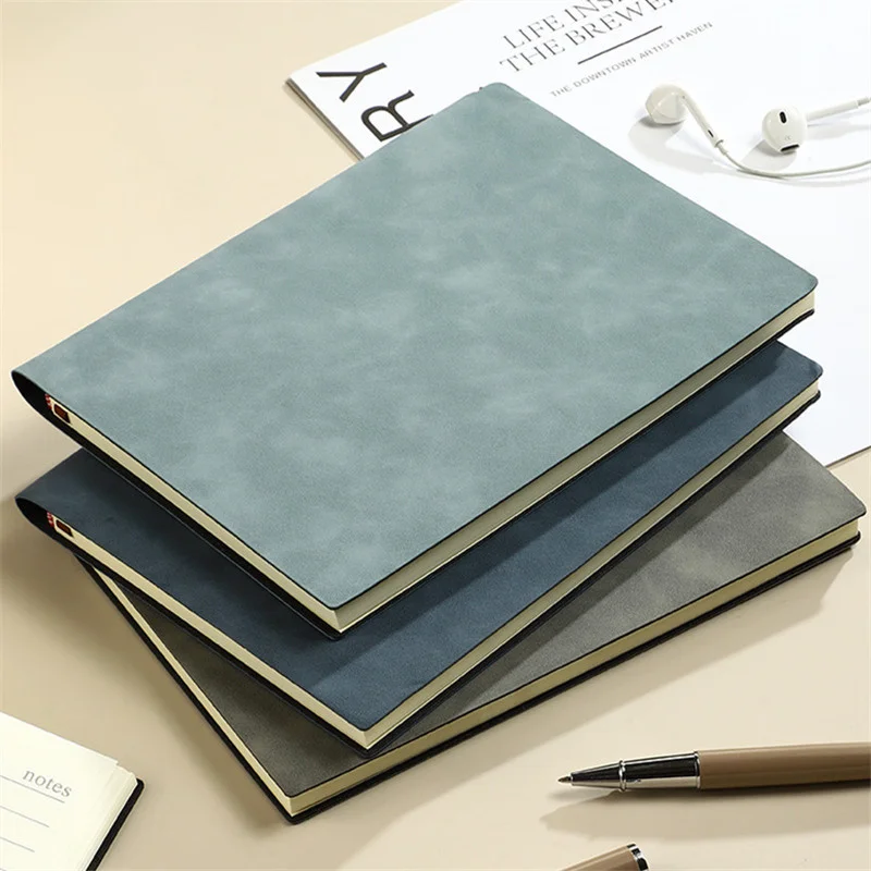 Wholesale Notebook Business Notepad Sheepskin Pattern Diary Journal Memo Pad Side With Pen Clip Stationery Office Accessory new