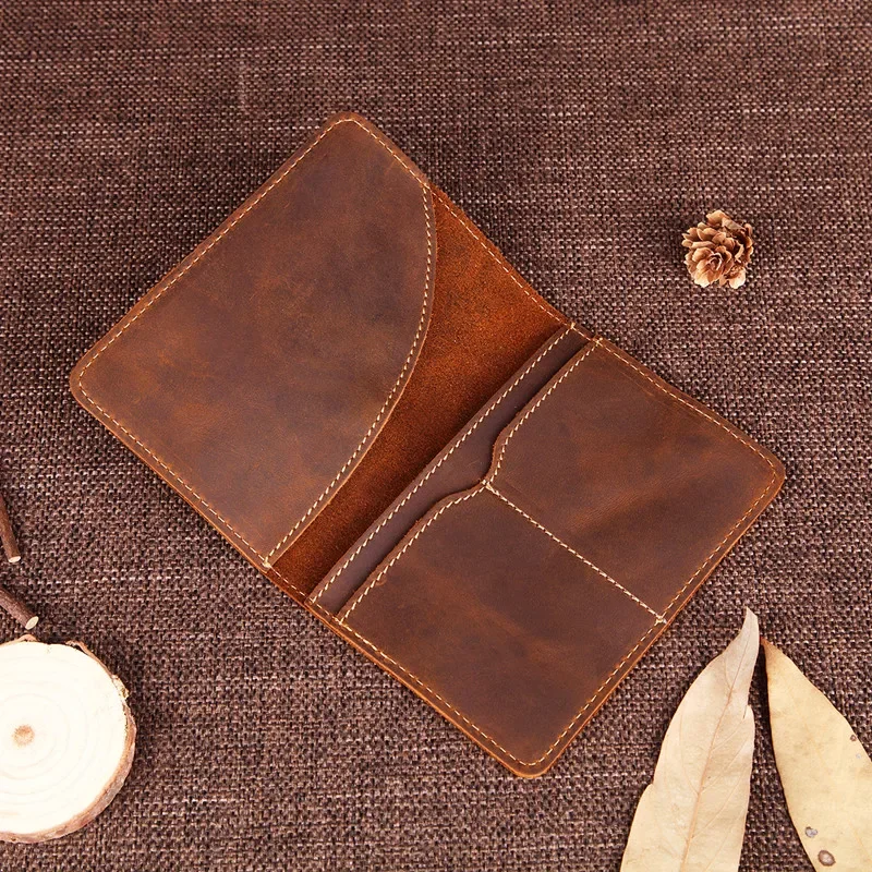 

Nesitu Vintage Thick Top Grain Genuine Leather Durable Women Men Passport Cover Holder Wallet Credit Card Holder M2165