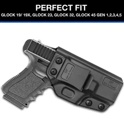 IWB Holster for Glock 19 19x 23 32 45 (Gen3-5) G19 23 32 Right Hand Inside the Waistband Polymer Belt Clip Carry compact Holster