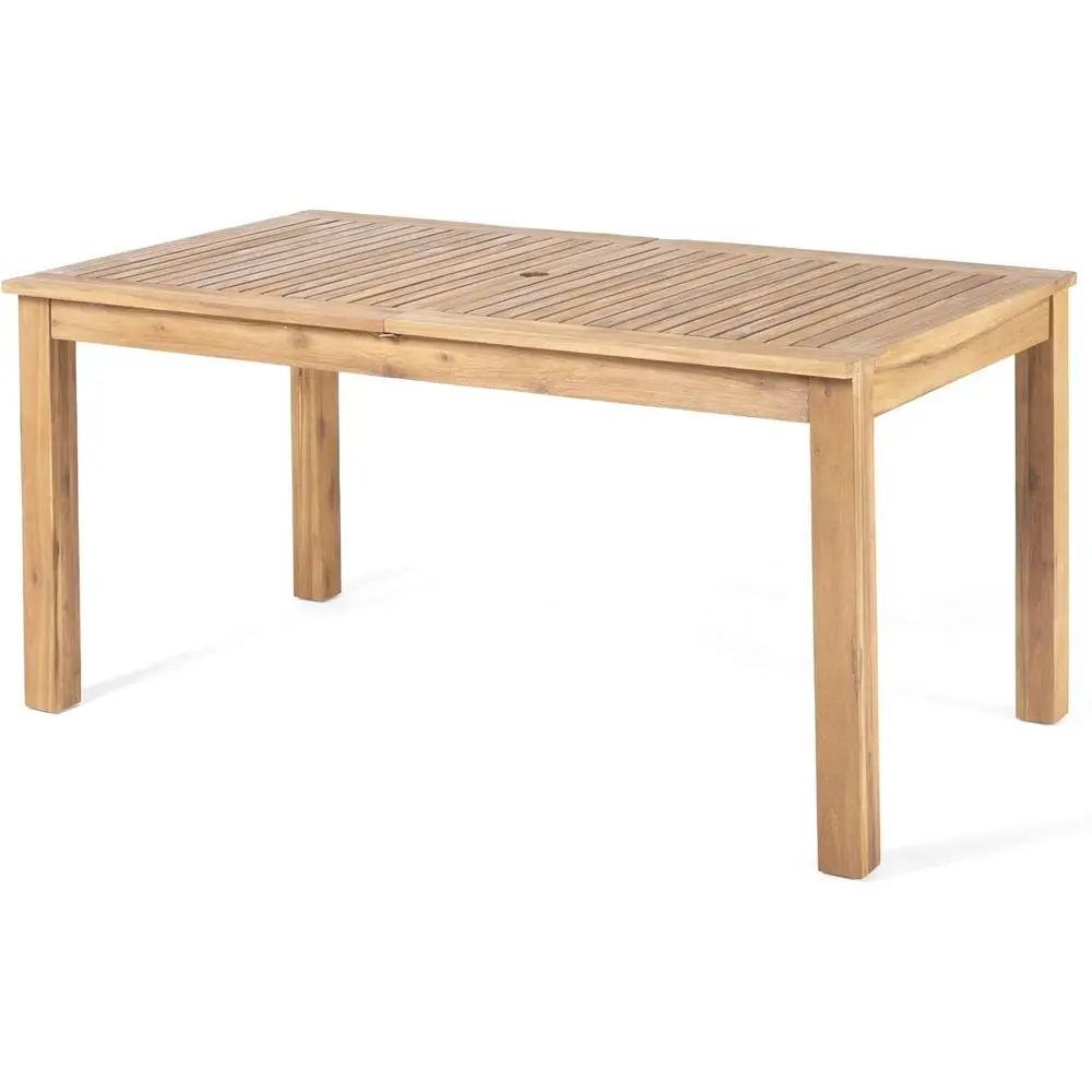 

Expandable Acacia Wood Outdoor Dining Table, Natural Finish