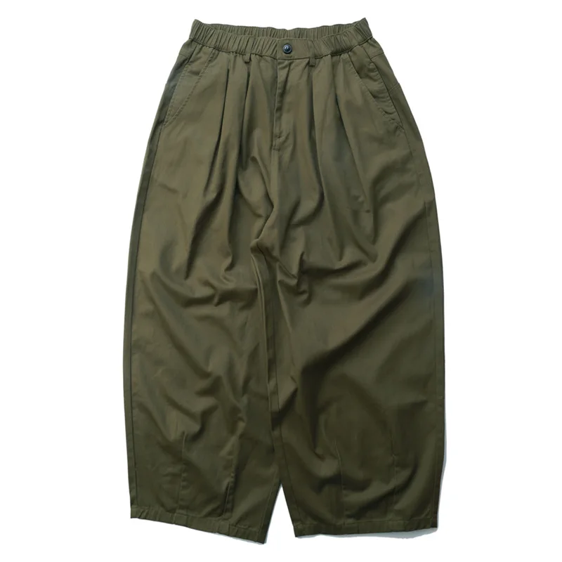 Vintage Japanese Loose Wide Balloon Cargo Pants Men's City Boy Streetwear Trousers