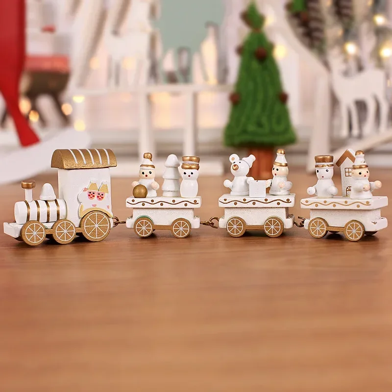 

Wooden Christmas Small Train Xmas Ornaments Home Decor for Happy New Year Creative Kids Naviidad Gifts Living Room Decoration