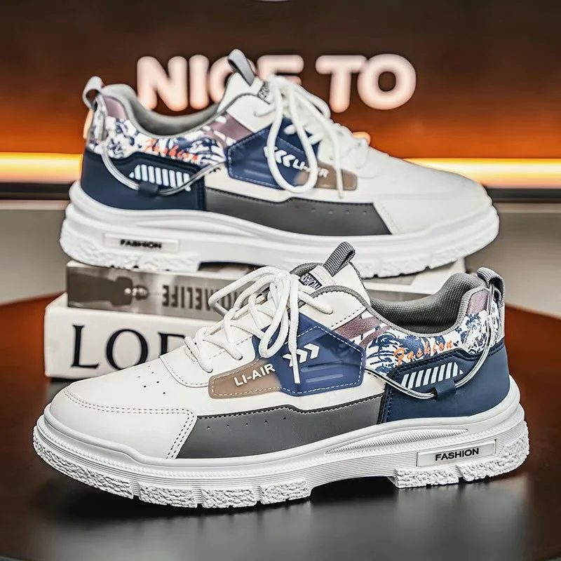 

Men's Skateboard Shoes Casual Breathable Walking Shoes for Men Outdoor Fashion Leather Anti-slip Sneakers Comfortable Male Shoes