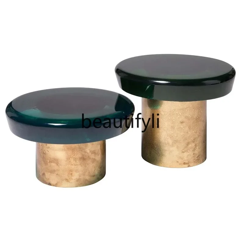 Creative jelly coffee table modern fashion acrylic corner table color round table light luxury