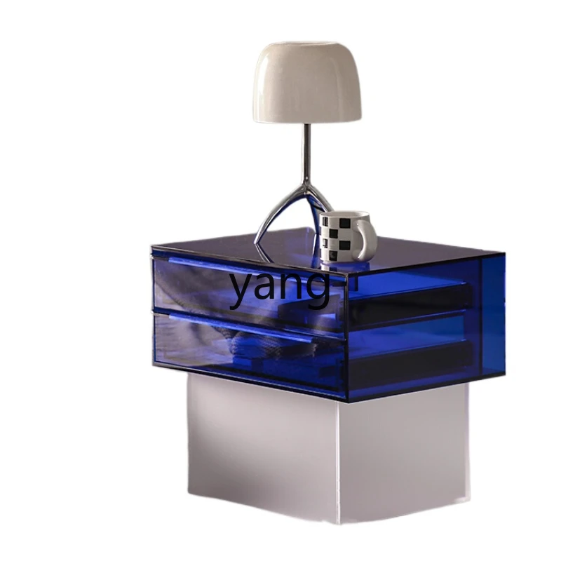 

Yjq Acrylic Suspended Bedside Table Small Apartment Simple Bedroom Bedside Home Creative Storage Drawer