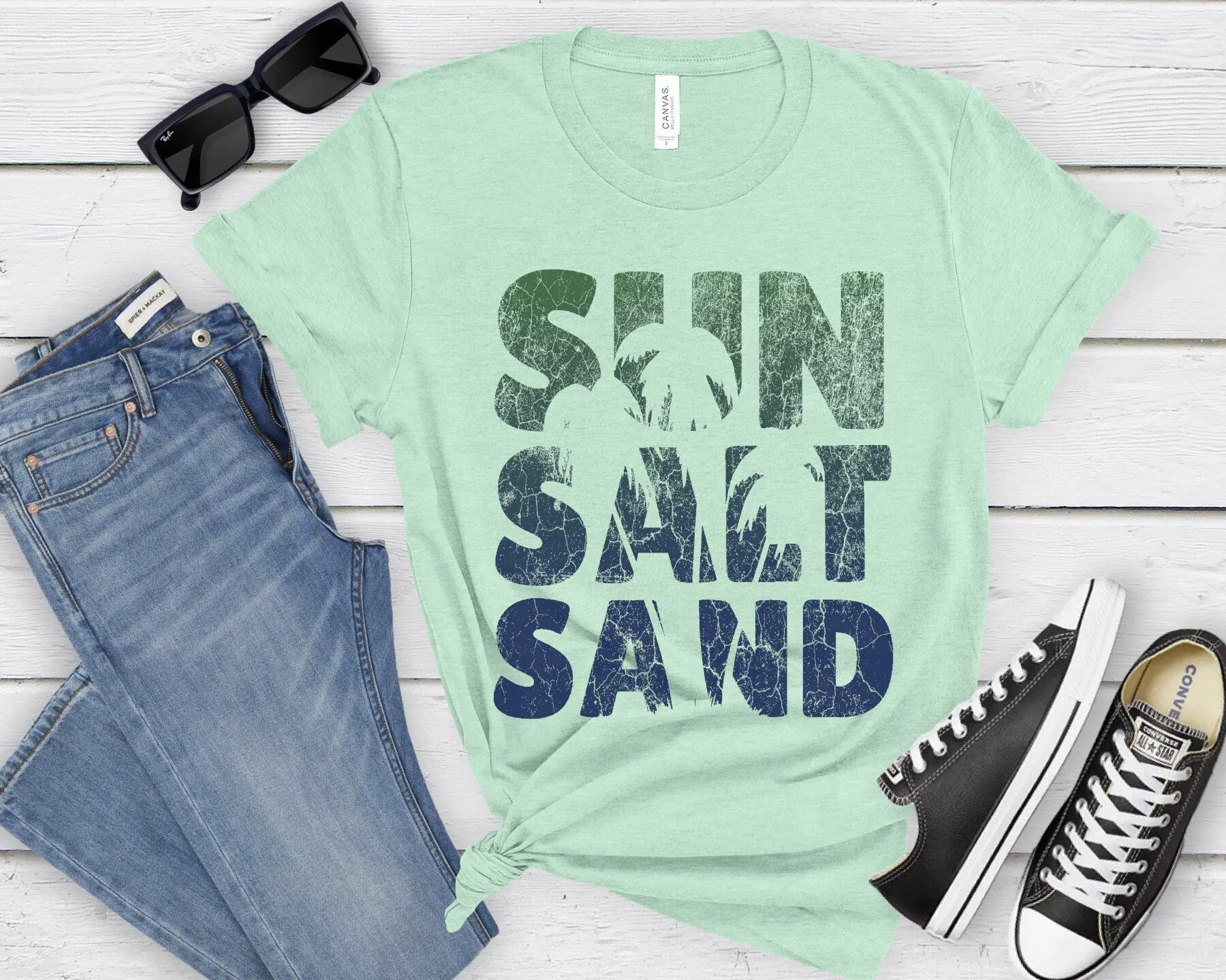 Sun Salt Sand T Shirt Beach Life Beachy Vibes Palm Trees