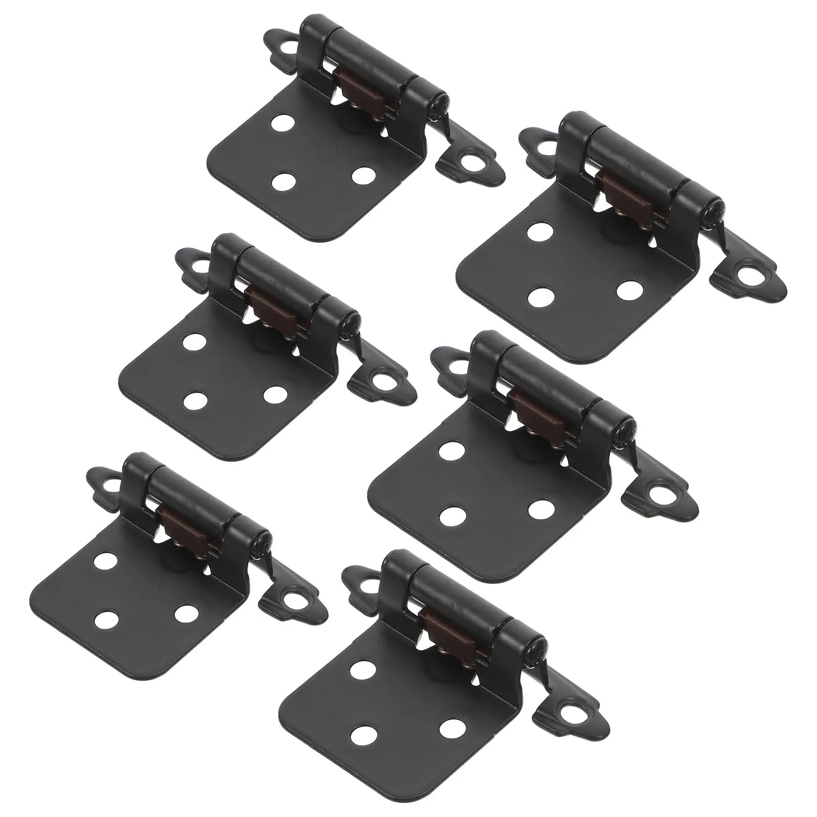 

6pcs American Style Spring Self Closing Hinges 1.5mm Steel Cabinet Kitchen Furniture Doors Drawers Black Durable Reliable Easy