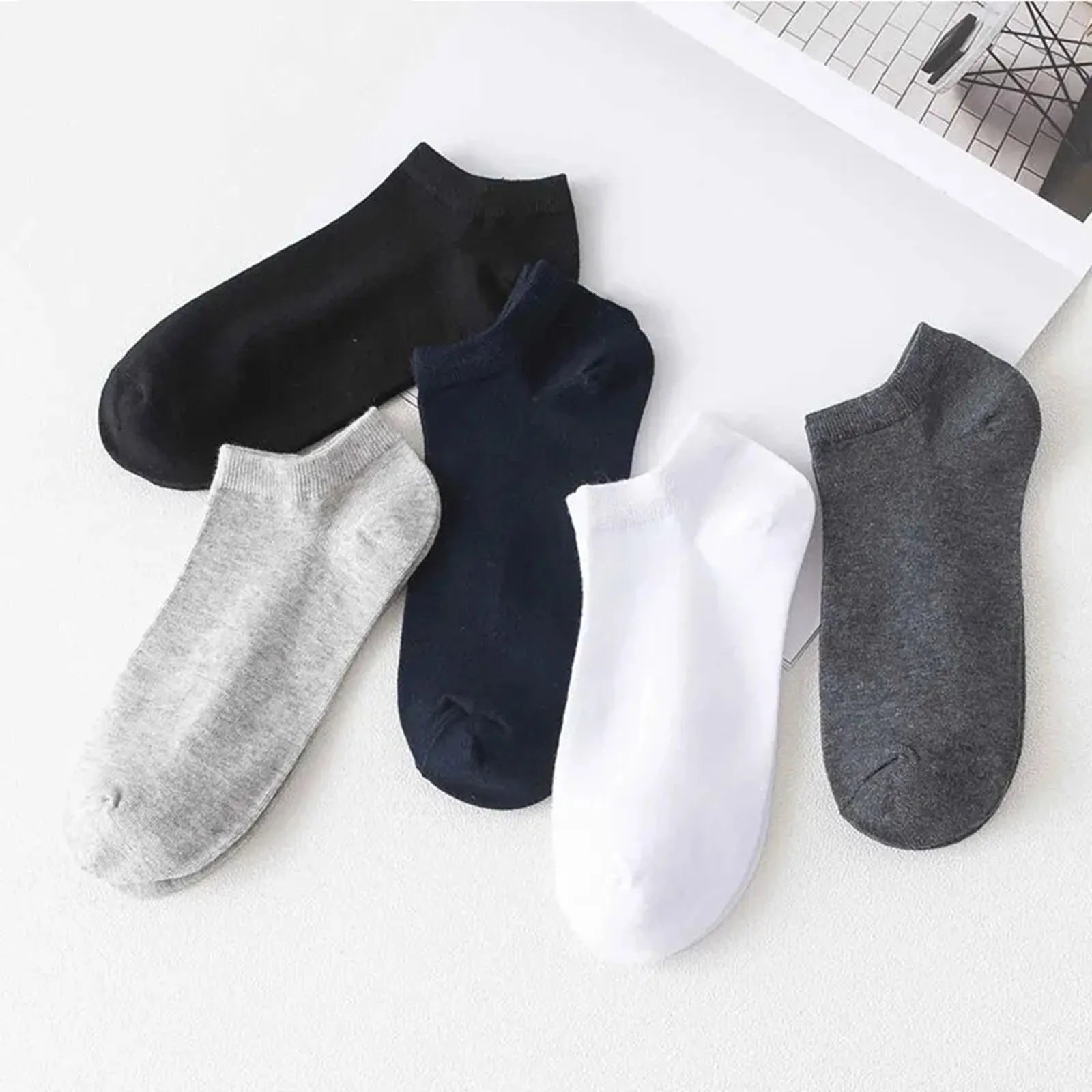 

10Pair Cotton Slim Breathable Low-Cut Boat Socks Deodorant and Sweat-Absorbent Cotton Socks Suitable for Men and Women