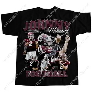 Johnny Manziel Retro Tshirt Man Woman High Quality Vintage T Shirt Cotton Short Sleeves Fashion T-shirt Soft Breathable Tops