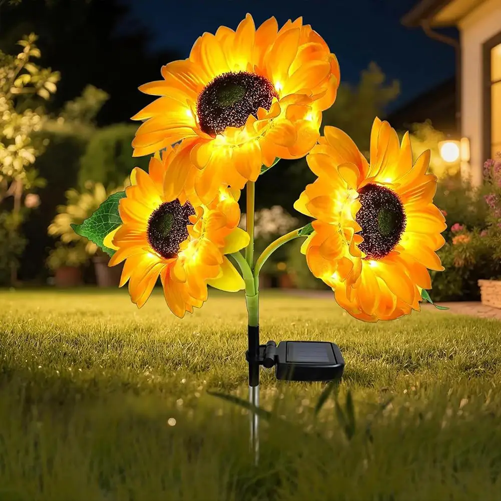 

Solar Powered LED Solar Sunflower Lights LED Light Night Light Landscape Lamp Outdoor Deco Waterproof Flower Light Home
