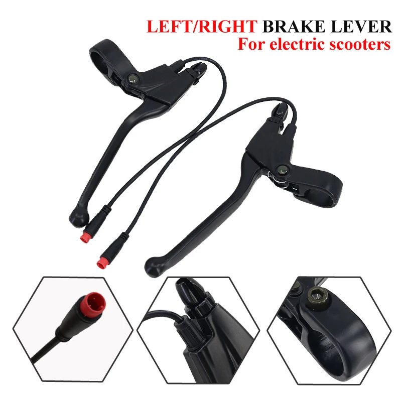 AliExpress NONE 1 Pair Bike Brake Levers For Electric Bike Parts Power Cut-Off Brake Levers Waterproof Connector E-BIke Handlebar Accessories
