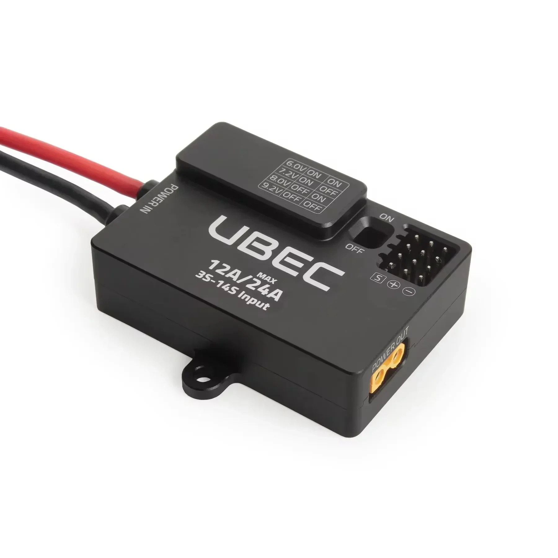 HolyBro UBEC 12A (3-14S) XT30 High Efficiency DC-DC Regulator Chip 4-channel Parallel Header Pin Outputs for servos