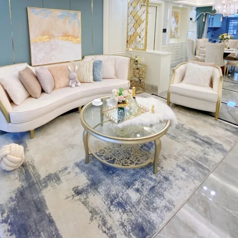Luxury Round Coffee Tables Gold Glass European Apartment Nordic Coffee Tables Living Room Salon Mesa De Centro Sala Furniture