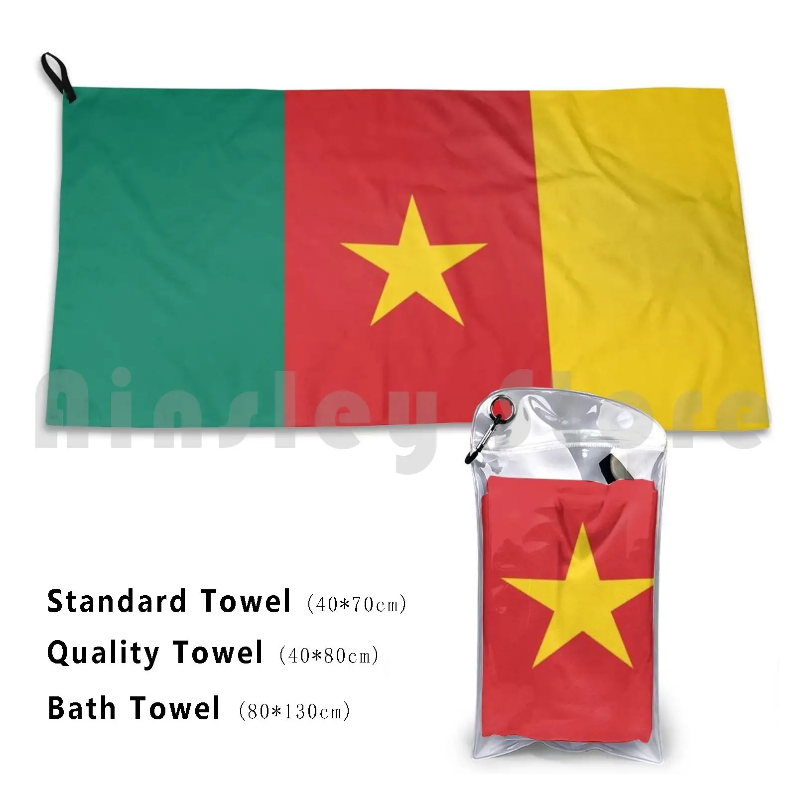 Cameroon Custom Towel Bath Towel Flag Flags Africa African Flags Cameroon Republic Of Cameroon Love Douala