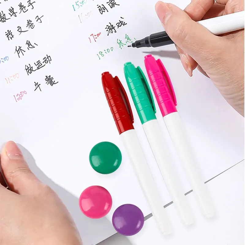 6Pcs/Lot 0.5MM Erasable Whiteboard Pen 12 Colors Erasing Pen Blackboard Art Marker Office Writing Stationery School Supplies