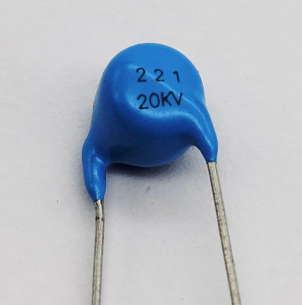 10PCS High frequency blue ceramic chip capacitor 20KV 221K 220pF high-voltage power supply ceramic dielectric capacitor