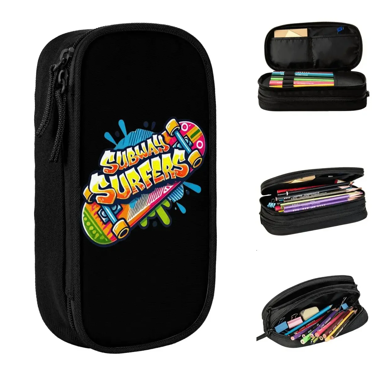 

Subway Surfers Team Logo Pencil Case Large-capacity Office Accessories Funny Video Game Pencil Case Stationery Birthday Gift